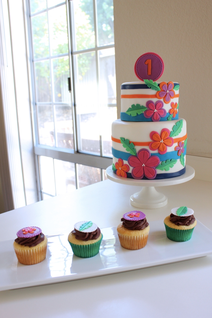 Tropical Birthday Cake and Cupcakes | Petal and Posie Cakes
